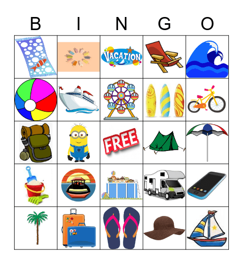 FAMILY VACATION BINGO Card