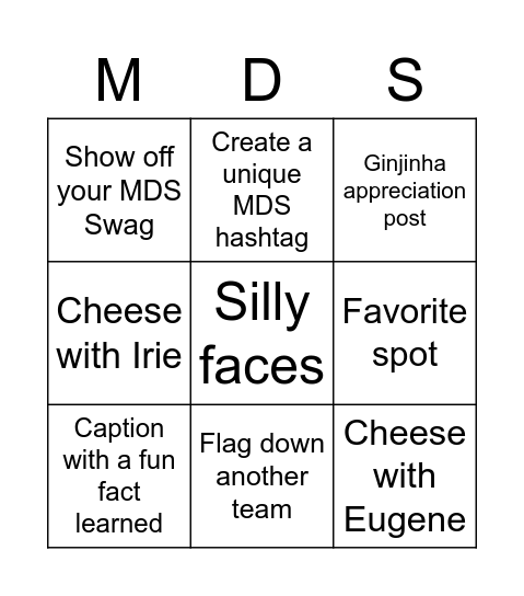 MDS Tuktuk Photo Adventure Bingo Card