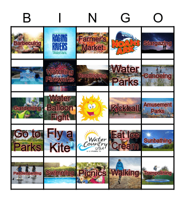 Summer Activities Bingo Card