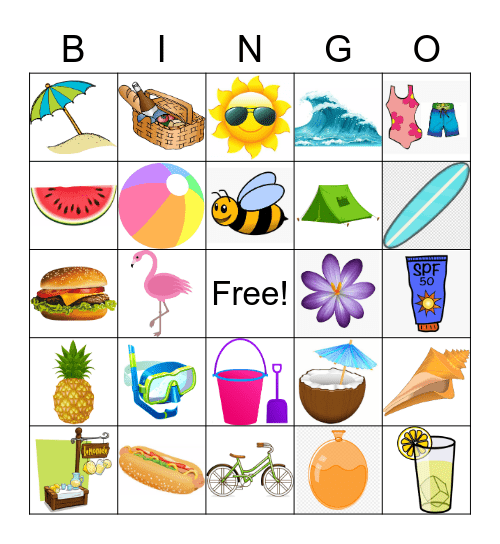 Summer Bingo Card