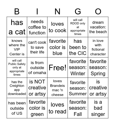 Public Safety and DRL Bingo Card