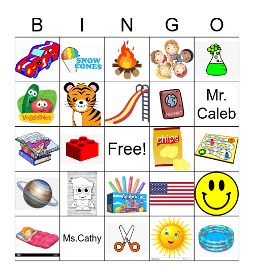 summer camp Bingo Card