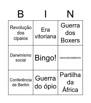 imperialismo Bingo Card