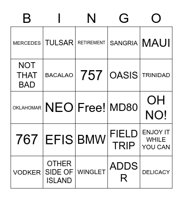 ALLOYSIUS Bingo Card