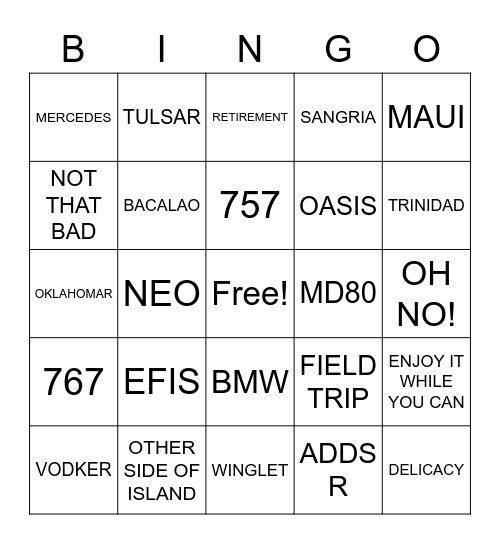 ALLOYSIUS Bingo Card