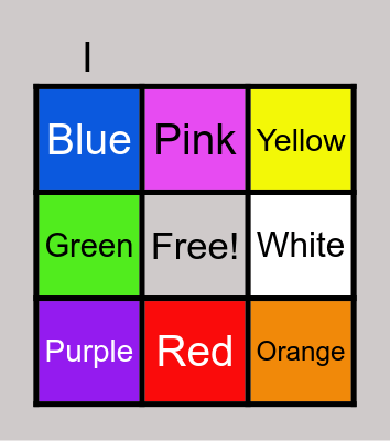 Color Bingo Card