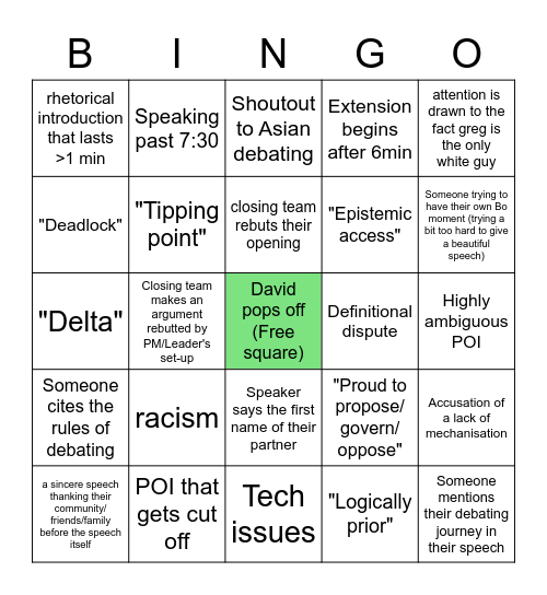 WUDC OGF Bingo Card