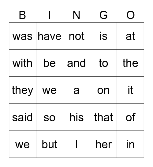GOLDEN & RED WORDS Bingo Card