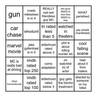 tri's watchlist movie bingo Card