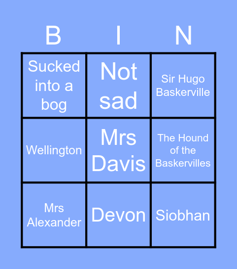 The Curious Incident of the DOG in the NIGHT- TIME Bingo Card