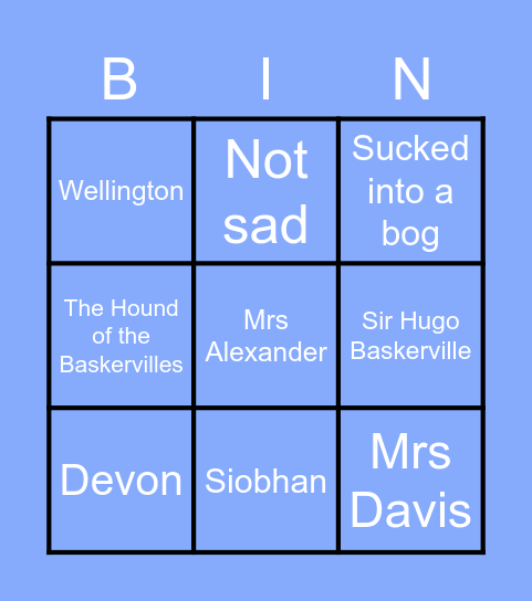 The Curious Incident of the DOG in the NIGHT- TIME Bingo Card