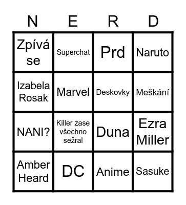 NERDTIME Bingo Card