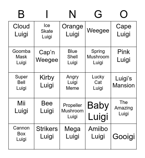 Xavier's Bingo Card (Round 2) Bingo Card