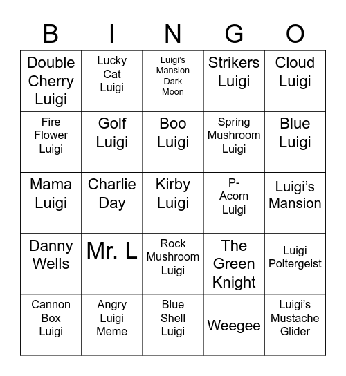 Xavier's Bingo Card (Round 1) Bingo Card