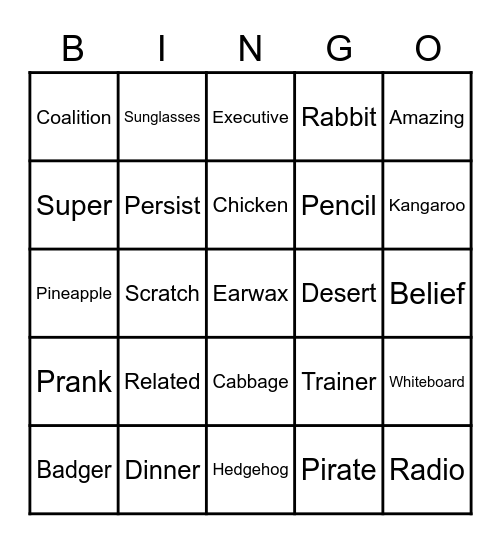 Bingo! Bingo Card