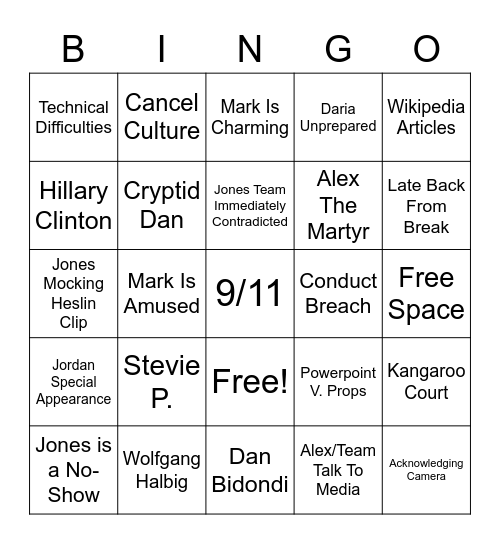 Jones v. Heslin Bingo Card