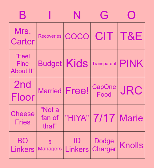 HC's CELEBRATION! Bingo Card