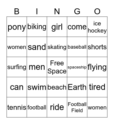 SPORTS STORY Bingo Card