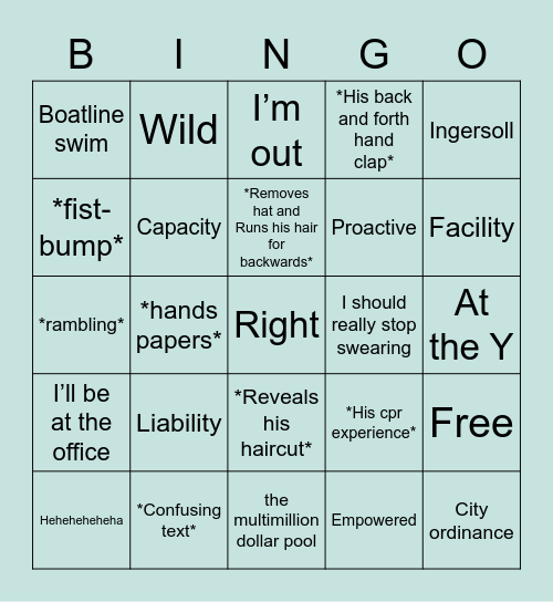 Nick Dionne Buzzword Bingo Card