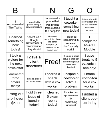 Petworks / Full Circle Bingo Card