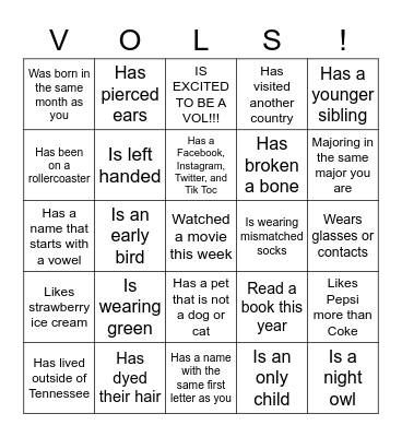 FIND SOMEONE WHO Bingo Card
