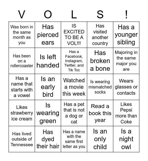FIND SOMEONE WHO Bingo Card