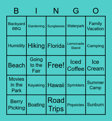 SUMMER BINGO Card