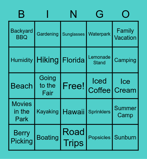 SUMMER BINGO Card