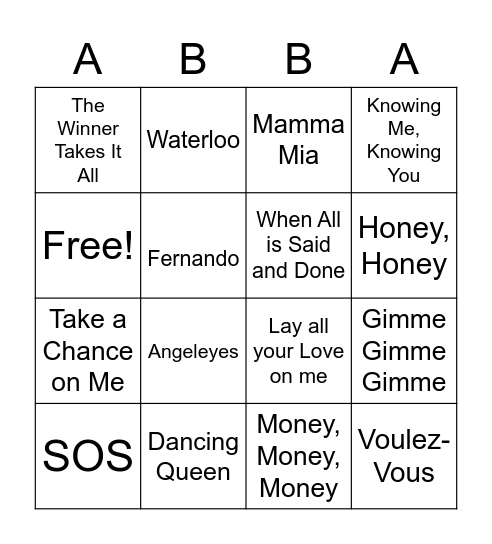 Legacy Group Bingo! Bingo Card