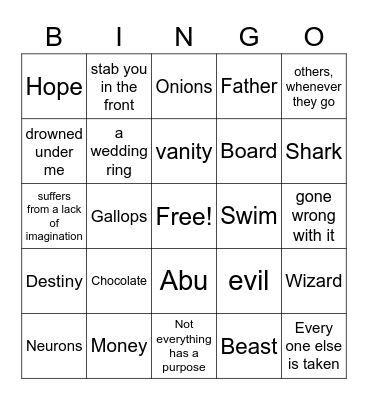 Trivia Bingo Card