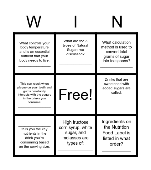 Rethink!!!!! Bingo Card