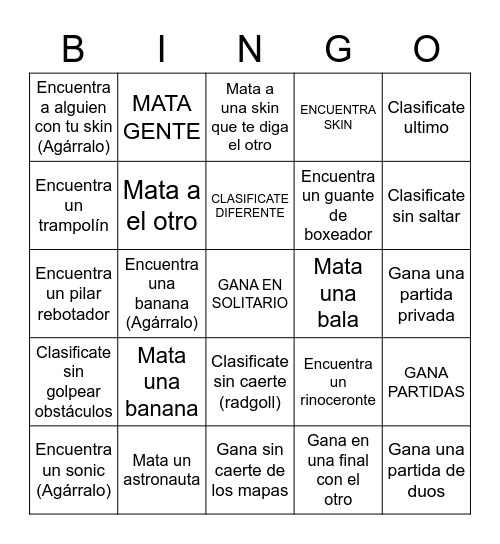 Benji VS Diegoroto Bingo Card