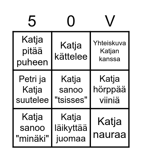 Katjan Synttäri Bingo Card