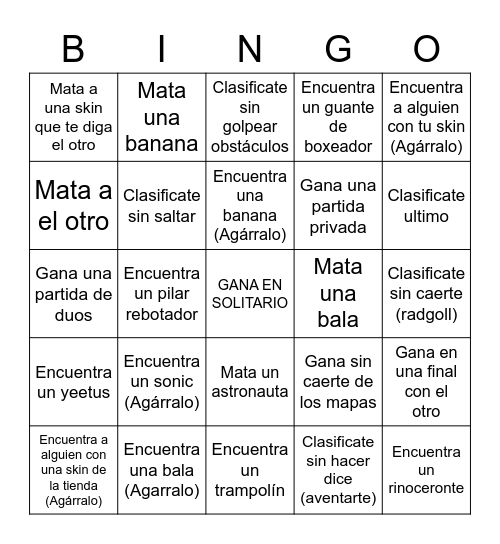 Benji VS Diegoroto Bingo Card
