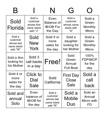 August Bingo Bonanza Bingo Card