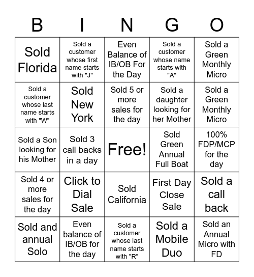 August Bingo Bonanza Bingo Card