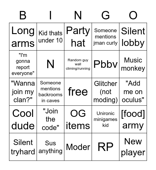 Monkey :D Bingo Card