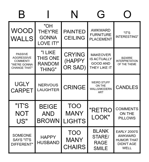 TRADING SPACES BINGO Card