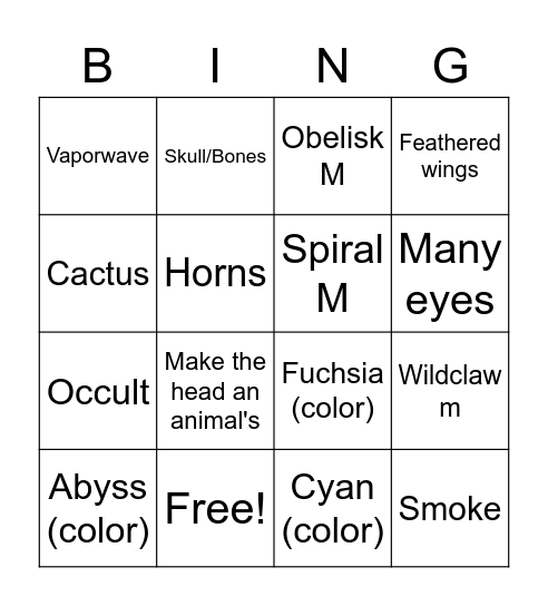 area 8 Bingo Card