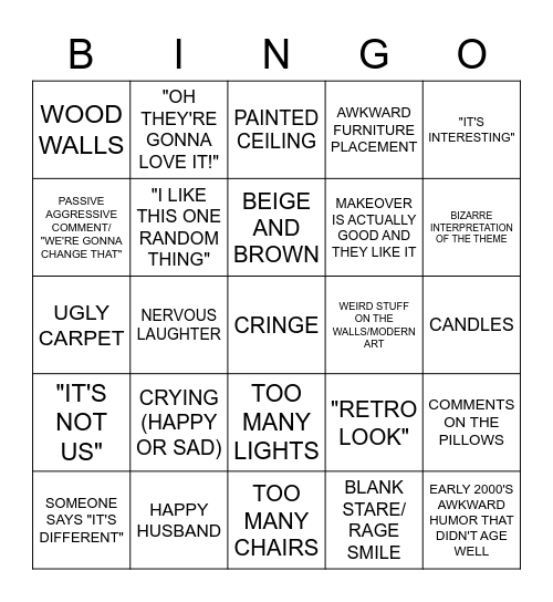 TRADING SPACES BINGO Card
