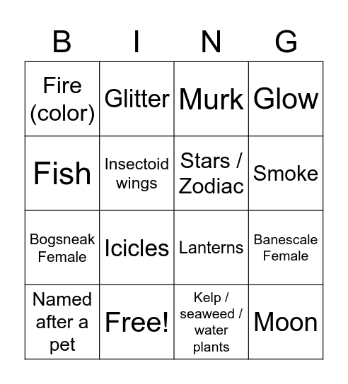 bubbly clouds Bingo Card