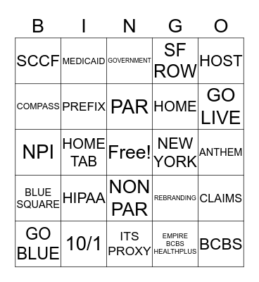 GO BLUE Bingo Card