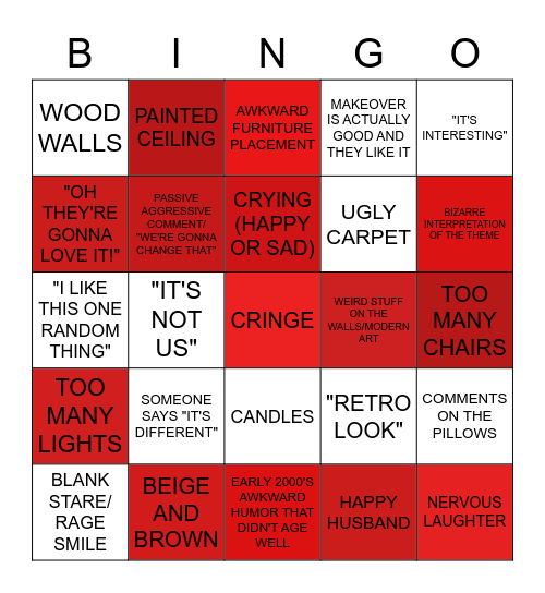TRADING SPACES BINGO Card
