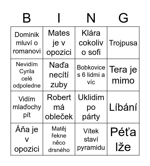 Rohingo Bingo Card