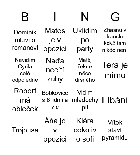 Rohingo Bingo Card