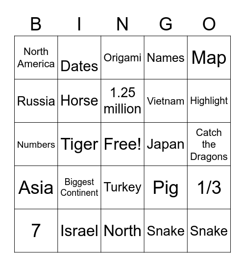 World Explorer Bingo Card