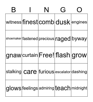 unit 1 Bingo Card