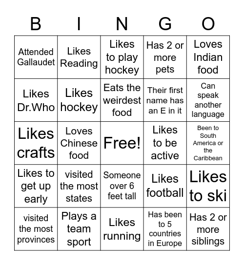 Fun Bingo Game Bingo Card