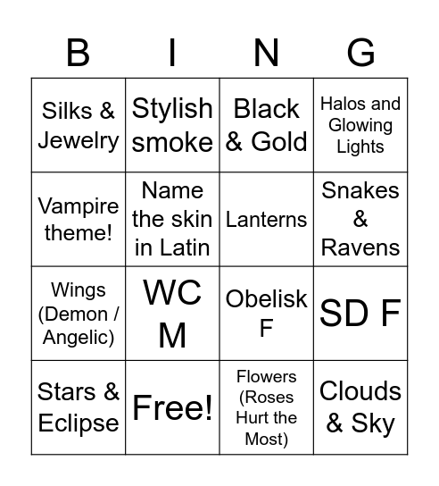 metaknight Bingo Card