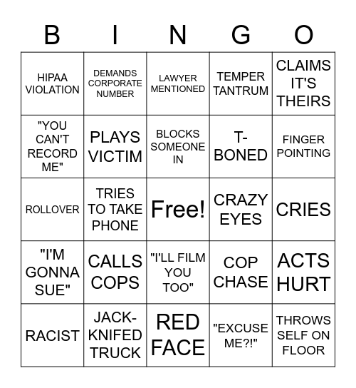 KAREN BINGO Card